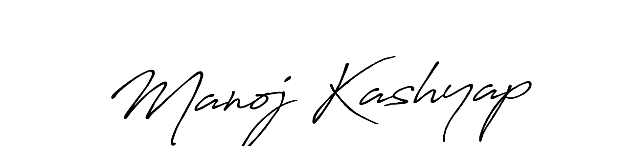 Make a beautiful signature design for name Manoj Kashyap. With this signature (Antro_Vectra_Bolder) style, you can create a handwritten signature for free. Manoj Kashyap signature style 7 images and pictures png