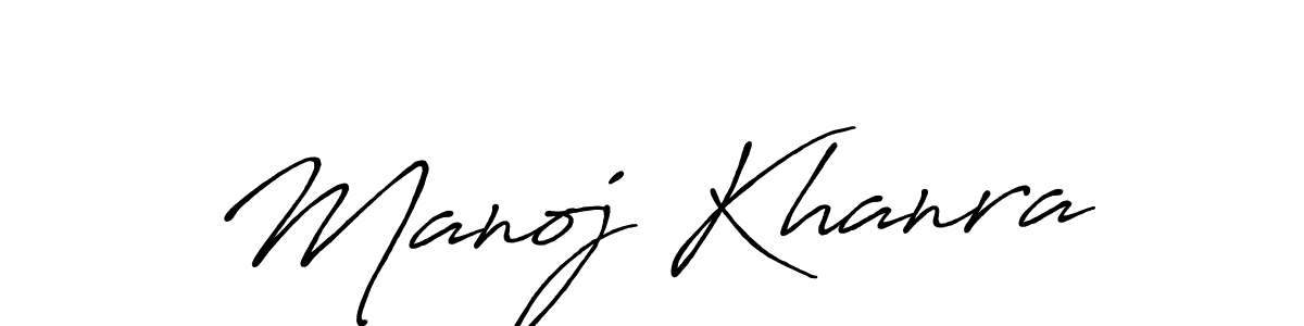 Design your own signature with our free online signature maker. With this signature software, you can create a handwritten (Antro_Vectra_Bolder) signature for name Manoj Khanra. Manoj Khanra signature style 7 images and pictures png