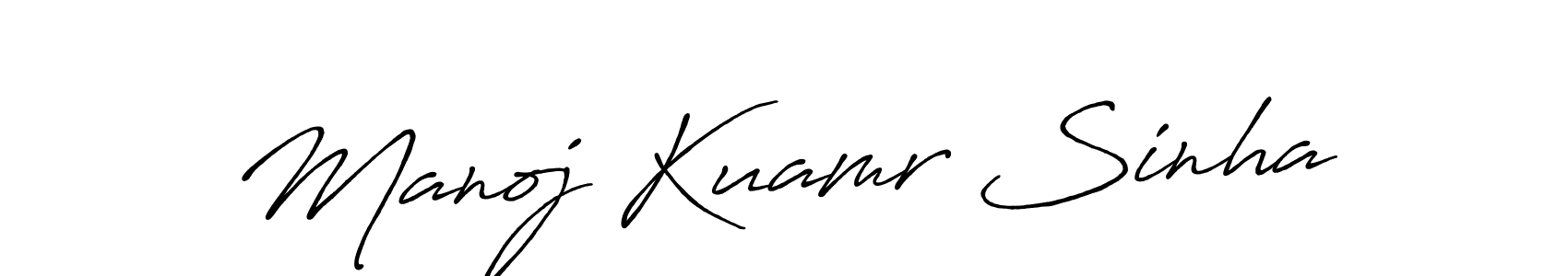 Antro_Vectra_Bolder is a professional signature style that is perfect for those who want to add a touch of class to their signature. It is also a great choice for those who want to make their signature more unique. Get Manoj Kuamr Sinha name to fancy signature for free. Manoj Kuamr Sinha signature style 7 images and pictures png