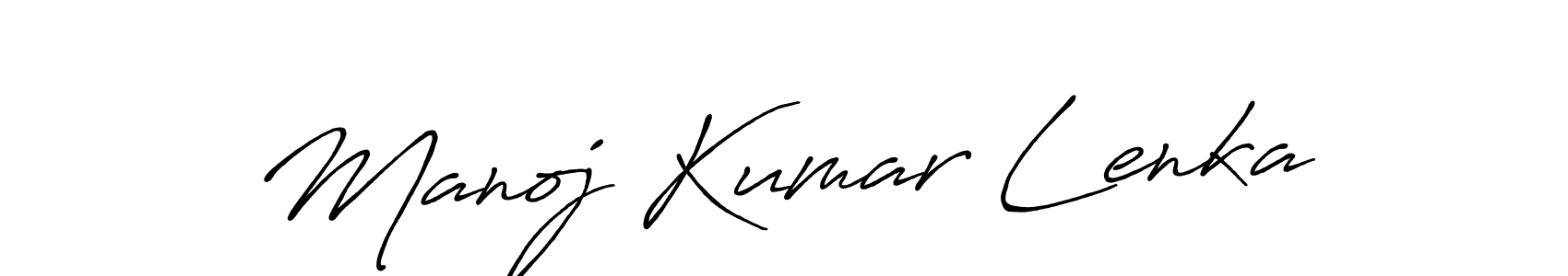 Make a beautiful signature design for name Manoj Kumar Lenka. With this signature (Antro_Vectra_Bolder) style, you can create a handwritten signature for free. Manoj Kumar Lenka signature style 7 images and pictures png