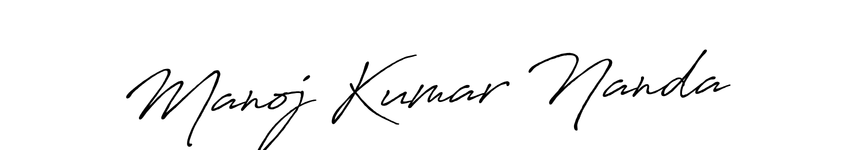 Make a beautiful signature design for name Manoj Kumar Nanda. With this signature (Antro_Vectra_Bolder) style, you can create a handwritten signature for free. Manoj Kumar Nanda signature style 7 images and pictures png