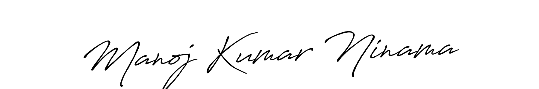 Make a beautiful signature design for name Manoj Kumar Ninama. With this signature (Antro_Vectra_Bolder) style, you can create a handwritten signature for free. Manoj Kumar Ninama signature style 7 images and pictures png