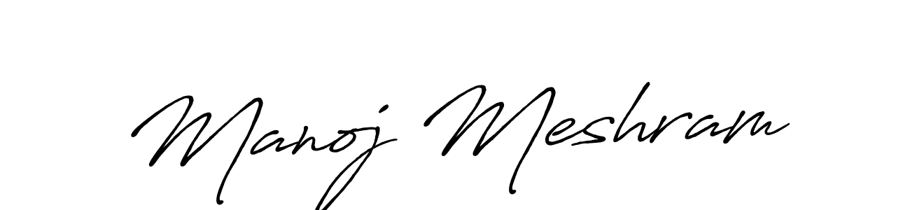 How to make Manoj Meshram name signature. Use Antro_Vectra_Bolder style for creating short signs online. This is the latest handwritten sign. Manoj Meshram signature style 7 images and pictures png