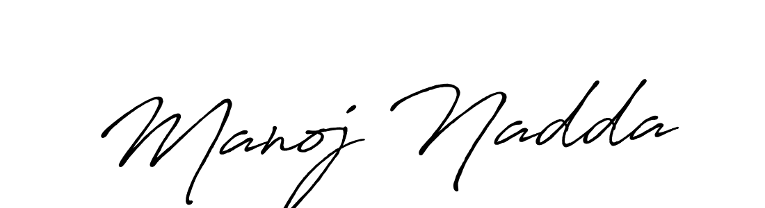 How to make Manoj Nadda name signature. Use Antro_Vectra_Bolder style for creating short signs online. This is the latest handwritten sign. Manoj Nadda signature style 7 images and pictures png