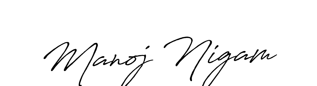 Antro_Vectra_Bolder is a professional signature style that is perfect for those who want to add a touch of class to their signature. It is also a great choice for those who want to make their signature more unique. Get Manoj Nigam name to fancy signature for free. Manoj Nigam signature style 7 images and pictures png