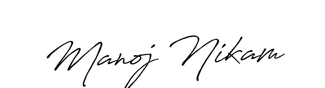 Use a signature maker to create a handwritten signature online. With this signature software, you can design (Antro_Vectra_Bolder) your own signature for name Manoj Nikam. Manoj Nikam signature style 7 images and pictures png