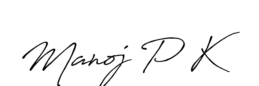 Also we have Manoj P K name is the best signature style. Create professional handwritten signature collection using Antro_Vectra_Bolder autograph style. Manoj P K signature style 7 images and pictures png