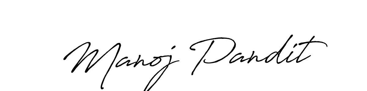 Design your own signature with our free online signature maker. With this signature software, you can create a handwritten (Antro_Vectra_Bolder) signature for name Manoj Pandit. Manoj Pandit signature style 7 images and pictures png