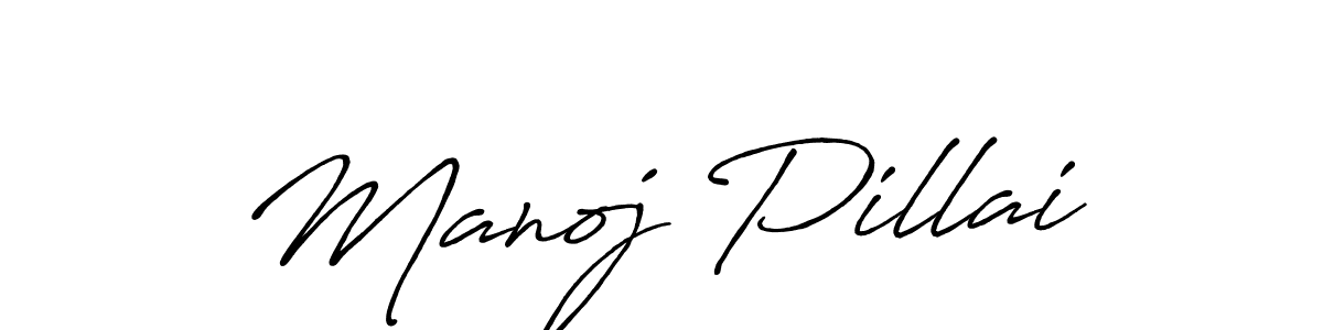 How to make Manoj Pillai signature? Antro_Vectra_Bolder is a professional autograph style. Create handwritten signature for Manoj Pillai name. Manoj Pillai signature style 7 images and pictures png