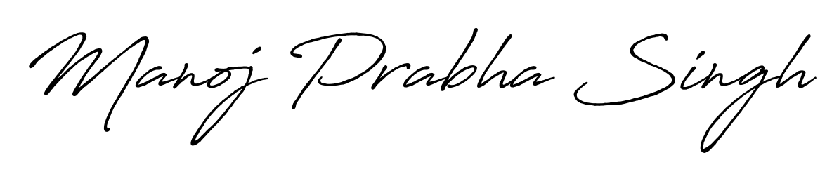 A dynamic signature style for Manoj Prabha Singh using Antro_Vectra_Bolder script. Designed to look authentic, handwritten, and professional. Manoj Prabha Singh signature style 7 images and pictures png