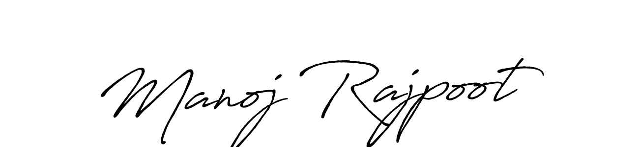 Use a signature maker to create a handwritten signature online. With this signature software, you can design (Antro_Vectra_Bolder) your own signature for name Manoj Rajpoot. Manoj Rajpoot signature style 7 images and pictures png