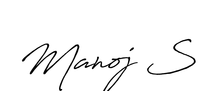 Design your own signature with our free online signature maker. With this signature software, you can create a handwritten (Antro_Vectra_Bolder) signature for name Manoj S. Manoj S signature style 7 images and pictures png