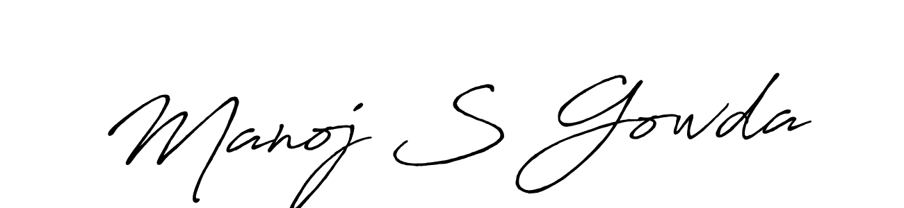 How to make Manoj S Gowda signature? Antro_Vectra_Bolder is a professional autograph style. Create handwritten signature for Manoj S Gowda name. Manoj S Gowda signature style 7 images and pictures png