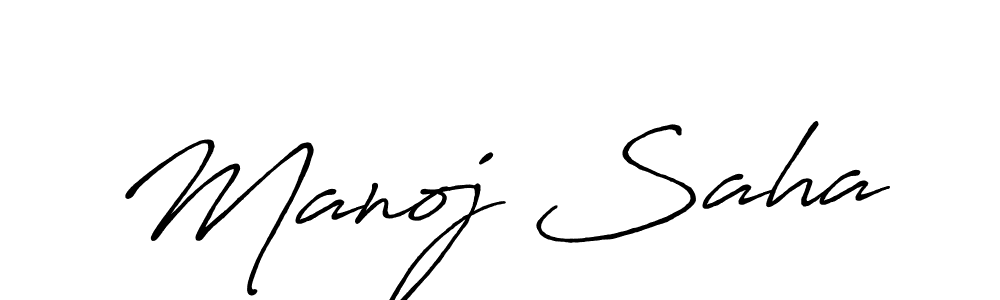 Create a beautiful signature design for name Manoj Saha. With this signature (Antro_Vectra_Bolder) fonts, you can make a handwritten signature for free. Manoj Saha signature style 7 images and pictures png