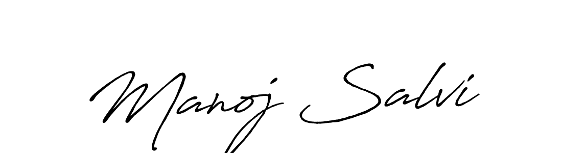 Create a beautiful signature design for name Manoj Salvi. With this signature (Antro_Vectra_Bolder) fonts, you can make a handwritten signature for free. Manoj Salvi signature style 7 images and pictures png