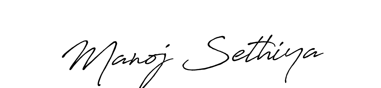 Use a signature maker to create a handwritten signature online. With this signature software, you can design (Antro_Vectra_Bolder) your own signature for name Manoj Sethiya. Manoj Sethiya signature style 7 images and pictures png