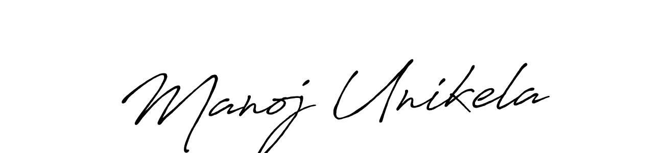 Use a signature maker to create a handwritten signature online. With this signature software, you can design (Antro_Vectra_Bolder) your own signature for name Manoj Unikela. Manoj Unikela signature style 7 images and pictures png