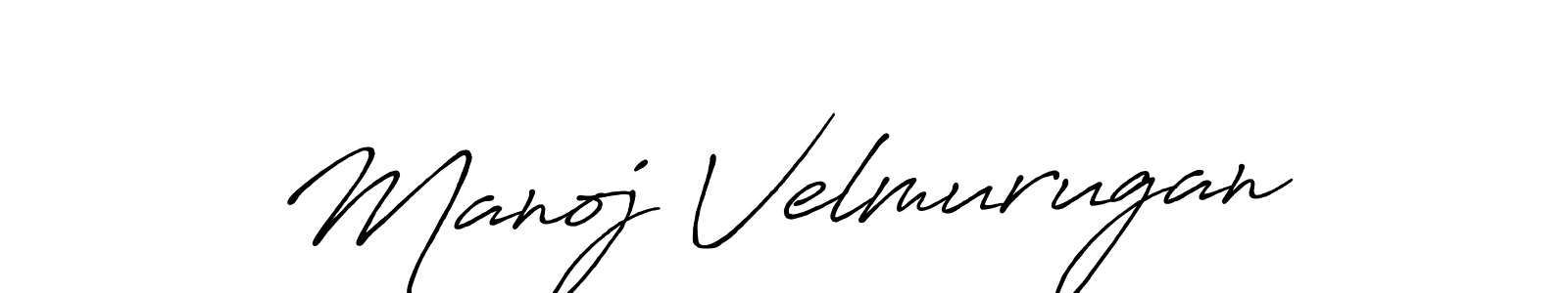 Design your own signature with our free online signature maker. With this signature software, you can create a handwritten (Antro_Vectra_Bolder) signature for name Manoj Velmurugan. Manoj Velmurugan signature style 7 images and pictures png