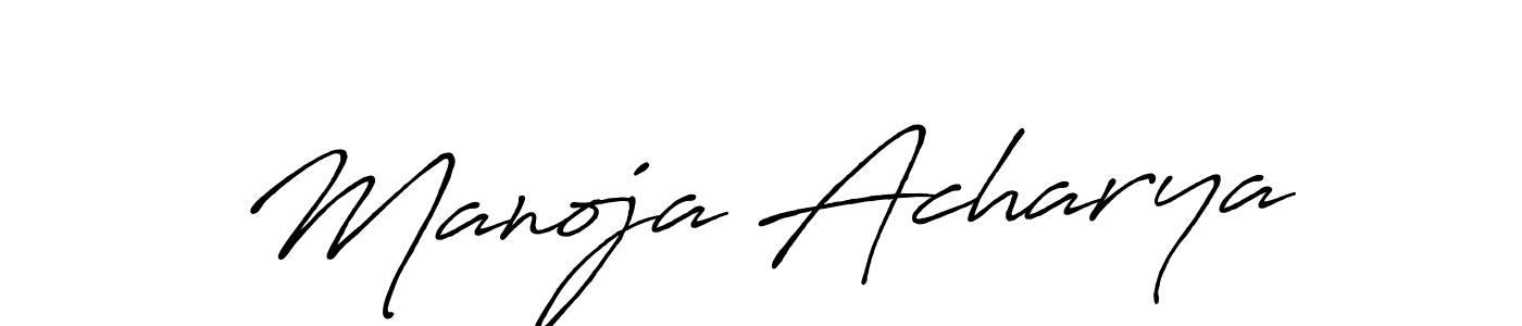 Make a short Manoja Acharya signature style. Manage your documents anywhere anytime using Antro_Vectra_Bolder. Create and add eSignatures, submit forms, share and send files easily. Manoja Acharya signature style 7 images and pictures png