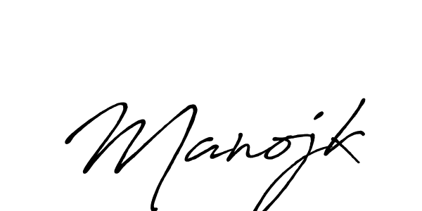 Make a beautiful signature design for name Manojk. With this signature (Antro_Vectra_Bolder) style, you can create a handwritten signature for free. Manojk signature style 7 images and pictures png