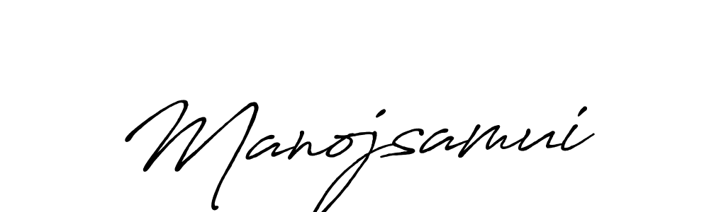 Design your own signature with our free online signature maker. With this signature software, you can create a handwritten (Antro_Vectra_Bolder) signature for name Manojsamui. Manojsamui signature style 7 images and pictures png