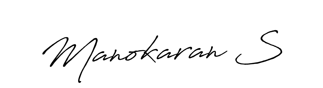 Similarly Antro_Vectra_Bolder is the best handwritten signature design. Signature creator online .You can use it as an online autograph creator for name Manokaran S. Manokaran S signature style 7 images and pictures png
