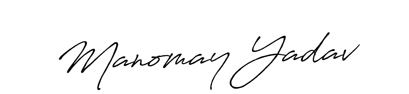 Create a beautiful signature design for name Manomay Yadav. With this signature (Antro_Vectra_Bolder) fonts, you can make a handwritten signature for free. Manomay Yadav signature style 7 images and pictures png