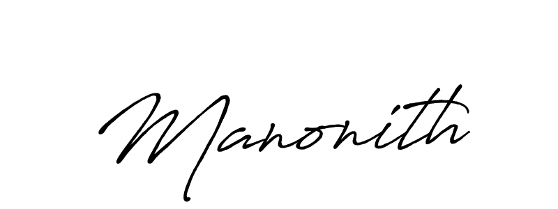 Create a beautiful signature design for name Manonith. With this signature (Antro_Vectra_Bolder) fonts, you can make a handwritten signature for free. Manonith signature style 7 images and pictures png