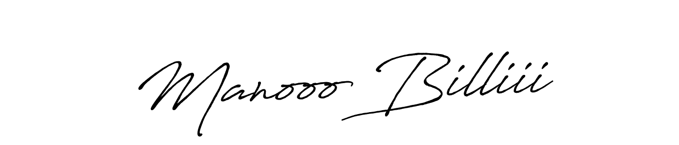 Similarly Antro_Vectra_Bolder is the best handwritten signature design. Signature creator online .You can use it as an online autograph creator for name Manooo Billiii. Manooo Billiii signature style 7 images and pictures png
