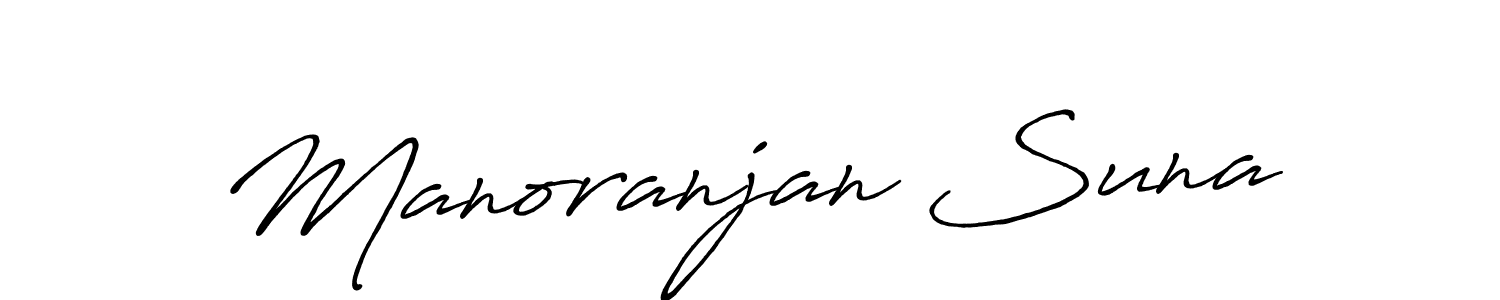 Make a beautiful signature design for name Manoranjan Suna. With this signature (Antro_Vectra_Bolder) style, you can create a handwritten signature for free. Manoranjan Suna signature style 7 images and pictures png