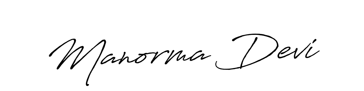 Create a beautiful signature design for name Manorma Devi. With this signature (Antro_Vectra_Bolder) fonts, you can make a handwritten signature for free. Manorma Devi signature style 7 images and pictures png