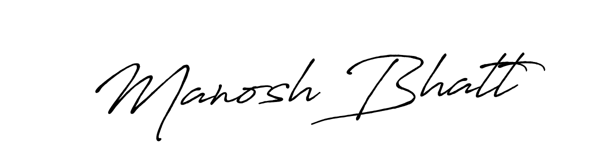 Make a beautiful signature design for name Manosh Bhatt. Use this online signature maker to create a handwritten signature for free. Manosh Bhatt signature style 7 images and pictures png