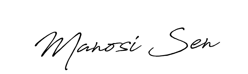 Create a beautiful signature design for name Manosi Sen. With this signature (Antro_Vectra_Bolder) fonts, you can make a handwritten signature for free. Manosi Sen signature style 7 images and pictures png