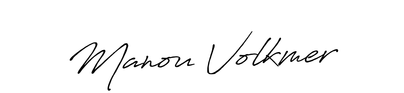 How to make Manou Volkmer name signature. Use Antro_Vectra_Bolder style for creating short signs online. This is the latest handwritten sign. Manou Volkmer signature style 7 images and pictures png