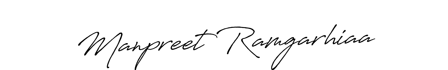 The best way (Antro_Vectra_Bolder) to make a short signature is to pick only two or three words in your name. The name Manpreet Ramgarhiaa include a total of six letters. For converting this name. Manpreet Ramgarhiaa signature style 7 images and pictures png