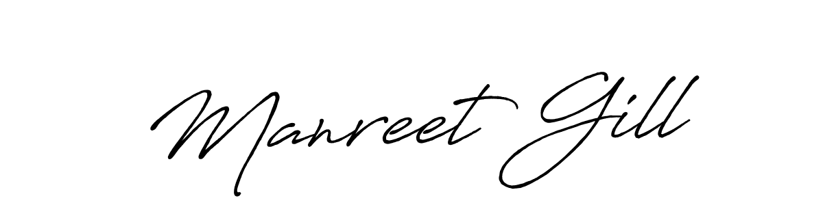 Design your own signature with our free online signature maker. With this signature software, you can create a handwritten (Antro_Vectra_Bolder) signature for name Manreet Gill. Manreet Gill signature style 7 images and pictures png