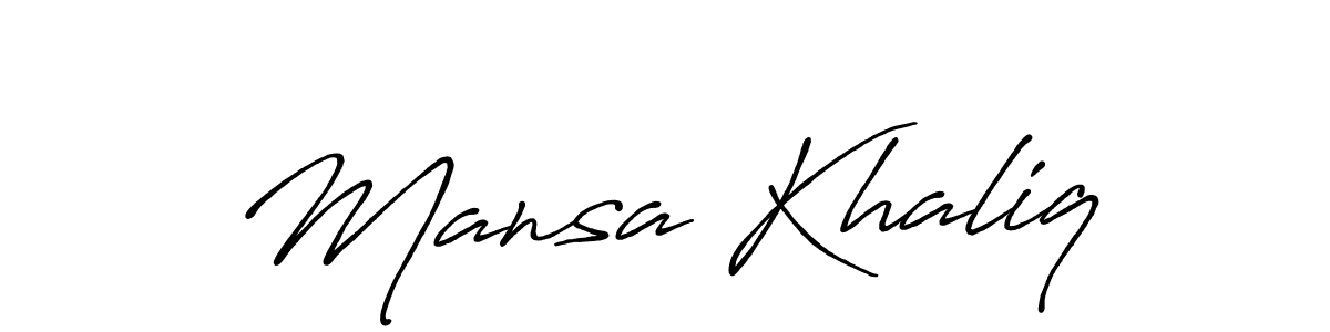 The best way (Antro_Vectra_Bolder) to make a short signature is to pick only two or three words in your name. The name Mansa Khaliq include a total of six letters. For converting this name. Mansa Khaliq signature style 7 images and pictures png