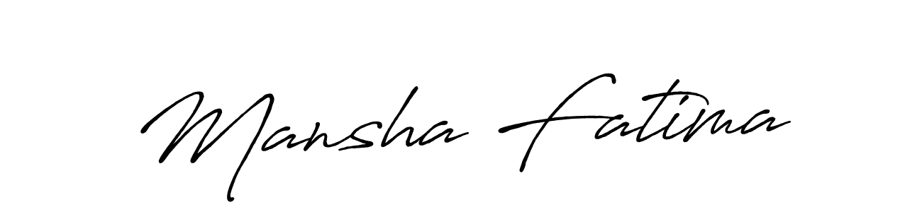 Design your own signature with our free online signature maker. With this signature software, you can create a handwritten (Antro_Vectra_Bolder) signature for name Mansha Fatima. Mansha Fatima signature style 7 images and pictures png
