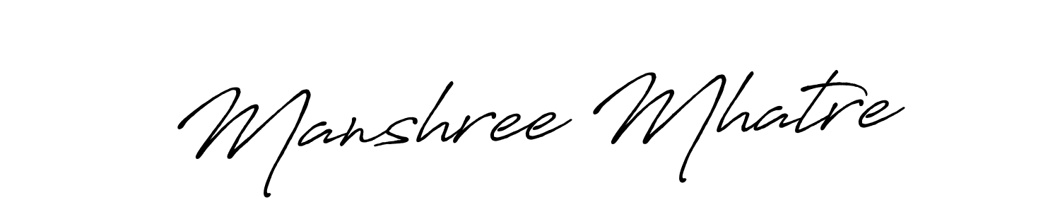 Use a signature maker to create a handwritten signature online. With this signature software, you can design (Antro_Vectra_Bolder) your own signature for name Manshree Mhatre. Manshree Mhatre signature style 7 images and pictures png