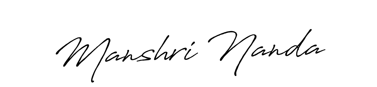 Manshri Nanda stylish signature style. Best Handwritten Sign (Antro_Vectra_Bolder) for my name. Handwritten Signature Collection Ideas for my name Manshri Nanda. Manshri Nanda signature style 7 images and pictures png