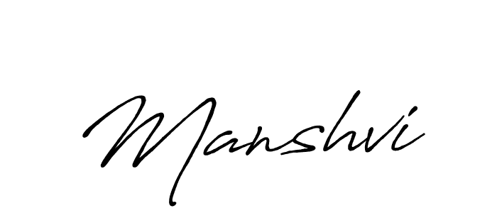 Create a beautiful signature design for name Manshvi. With this signature (Antro_Vectra_Bolder) fonts, you can make a handwritten signature for free. Manshvi signature style 7 images and pictures png