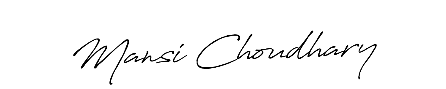 Design your own signature with our free online signature maker. With this signature software, you can create a handwritten (Antro_Vectra_Bolder) signature for name Mansi Choudhary. Mansi Choudhary signature style 7 images and pictures png