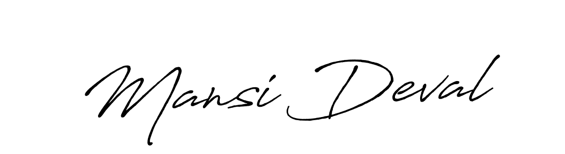 Also You can easily find your signature by using the search form. We will create Mansi Deval name handwritten signature images for you free of cost using Antro_Vectra_Bolder sign style. Mansi Deval signature style 7 images and pictures png