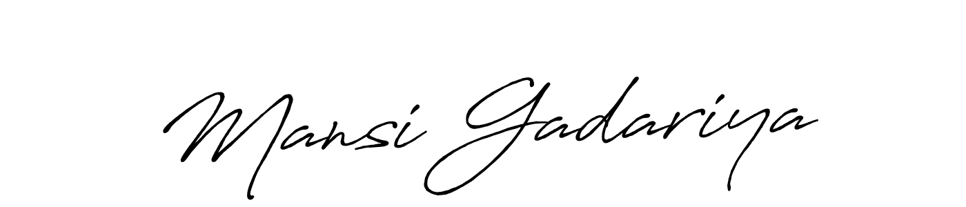 Use a signature maker to create a handwritten signature online. With this signature software, you can design (Antro_Vectra_Bolder) your own signature for name Mansi Gadariya. Mansi Gadariya signature style 7 images and pictures png