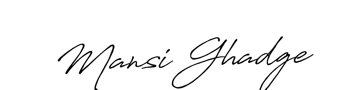 Make a beautiful signature design for name Mansi Ghadge. With this signature (Antro_Vectra_Bolder) style, you can create a handwritten signature for free. Mansi Ghadge signature style 7 images and pictures png