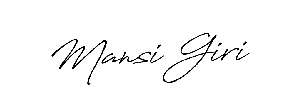 The best way (Antro_Vectra_Bolder) to make a short signature is to pick only two or three words in your name. The name Mansi Giri include a total of six letters. For converting this name. Mansi Giri signature style 7 images and pictures png