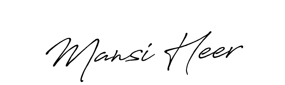 How to make Mansi Heer name signature. Use Antro_Vectra_Bolder style for creating short signs online. This is the latest handwritten sign. Mansi Heer signature style 7 images and pictures png