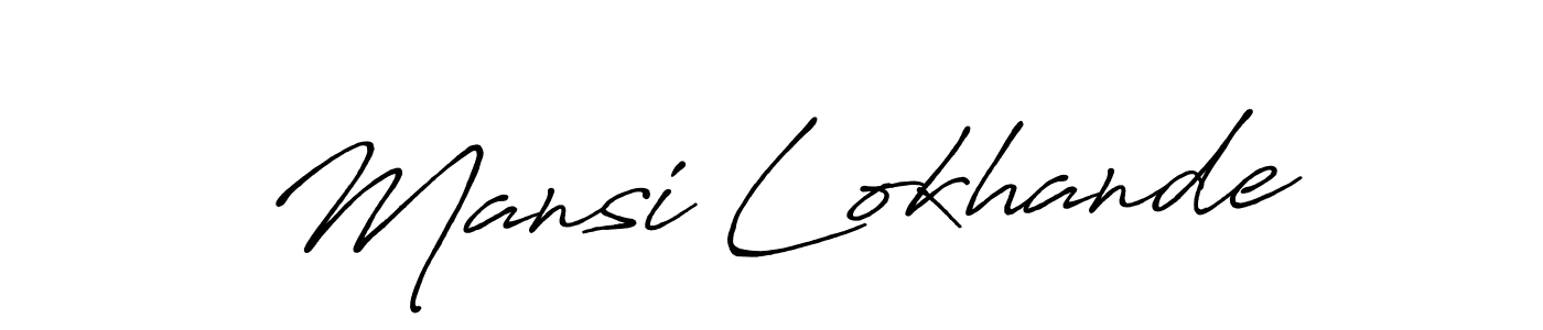 Design your own signature with our free online signature maker. With this signature software, you can create a handwritten (Antro_Vectra_Bolder) signature for name Mansi Lokhande. Mansi Lokhande signature style 7 images and pictures png