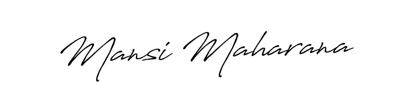 Make a beautiful signature design for name Mansi Maharana. With this signature (Antro_Vectra_Bolder) style, you can create a handwritten signature for free. Mansi Maharana signature style 7 images and pictures png