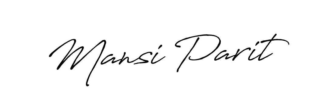 Mansi Parit stylish signature style. Best Handwritten Sign (Antro_Vectra_Bolder) for my name. Handwritten Signature Collection Ideas for my name Mansi Parit. Mansi Parit signature style 7 images and pictures png